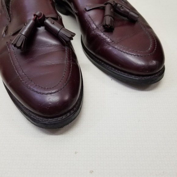 Allen Edmonds 10 GRAYSON Wing Tip Red Leather Tassel Dress Shoes Slip On Loafers - Picture 8 of 11
